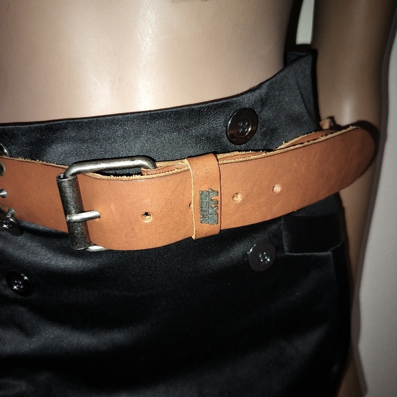 Miss Sixty Brown Criss Cross Studded Leather Belt Sz M. EUC - Picture 6 of 16